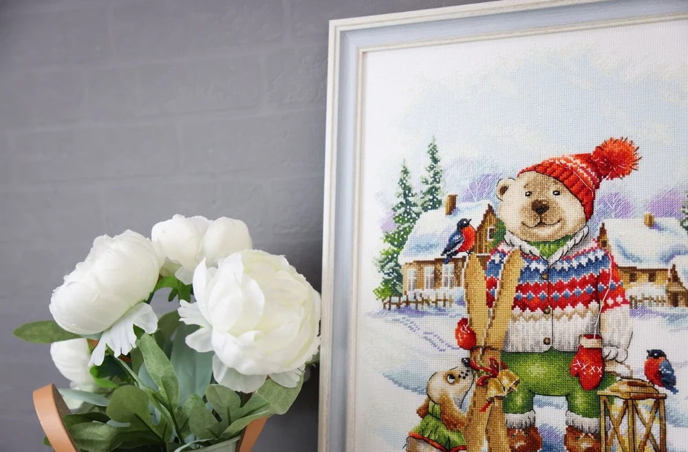 Zolotoe Runo Kryželių siuvinėjimo rinkinys „Linksmas slidininkas“ S/VK087