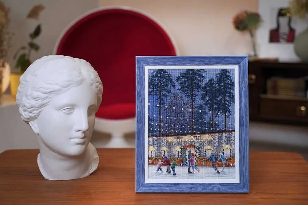 Zolotoe Runo Beldizart Kryželių siuvinėjimo rinkinys „Susitikimas ant čiuožyklos“ 30×24 cm S/GM049