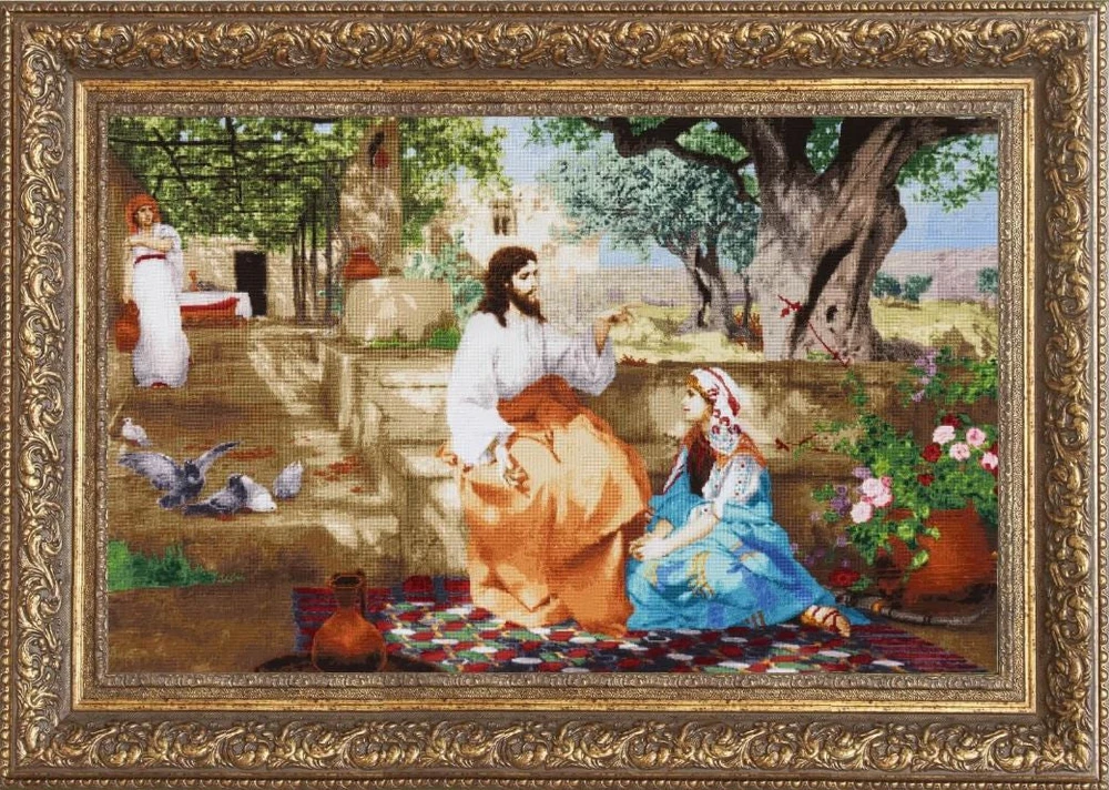 Zolotoe Runo Siuvinėjimo kryželiu rinkinys „Kristus su Morta ir Marija“, 85x54 cm