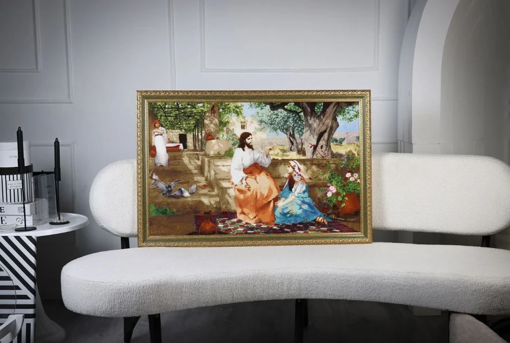 Zolotoe Runo Siuvinėjimo kryželiu rinkinys „Kristus su Morta ir Marija“, 85x54 cm