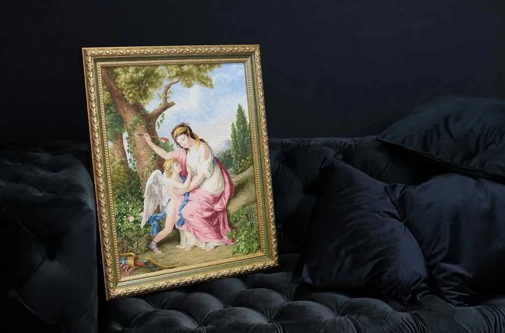 Zolotoe Runo Siuvinėjimo kryželiu rinkinys „Moteris ir Kupidonas 1792“