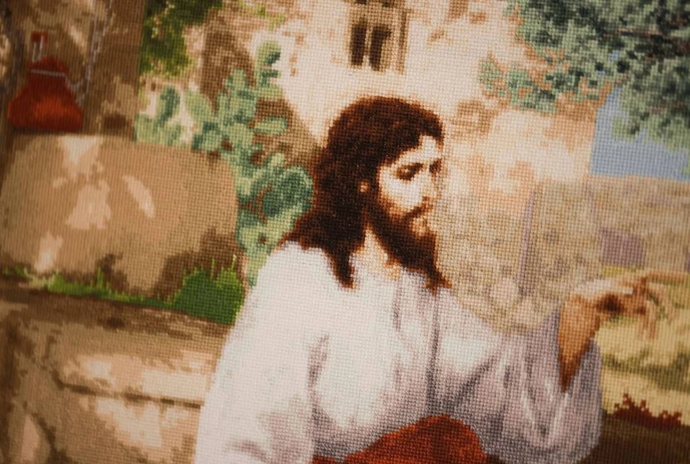 Zolotoe Runo Siuvinėjimo kryželiu rinkinys „Kristus su Morta ir Marija“, 85x54 cm
