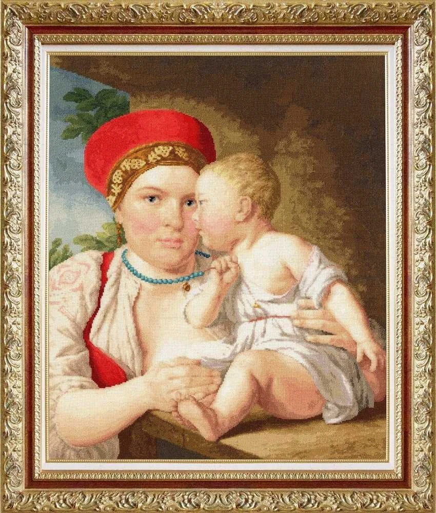 Zolotoe Runo Beldizart Siuvinėjimo kryželiu rinkinys "Slaugytoja su kūdikiu" 46,5 × 39 cm S/MK059 (D)