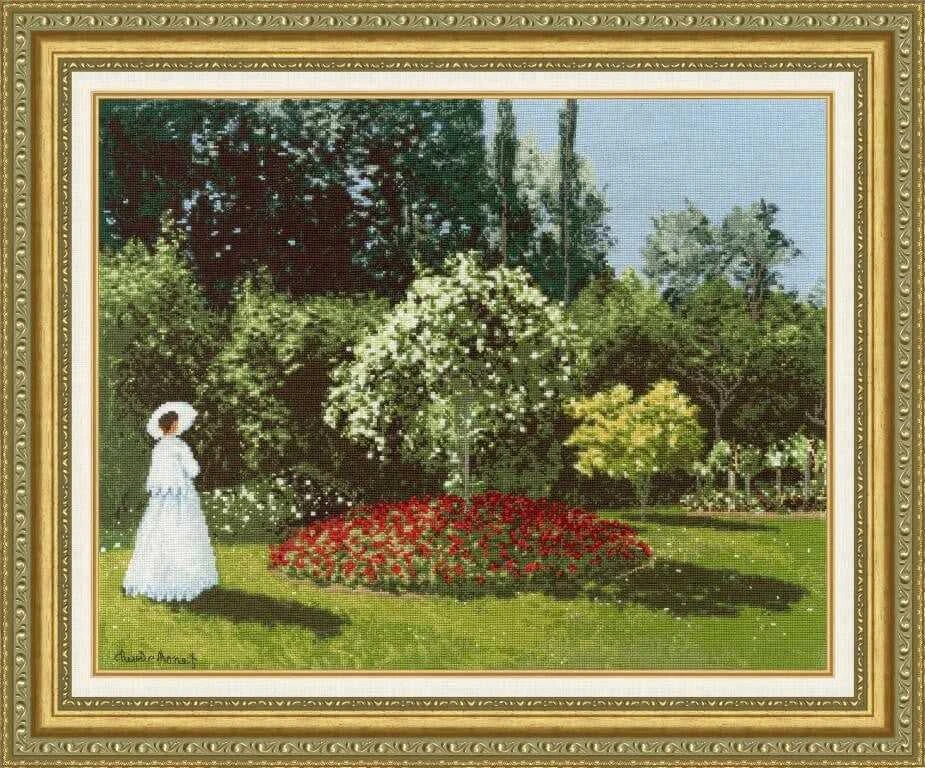 Zolotoe Runo Beldizart Kryželiu siuvinėjamas rinkinys "Moteris Sainte-Adresse sode" 36.3 × 46.2 cm S/MK051