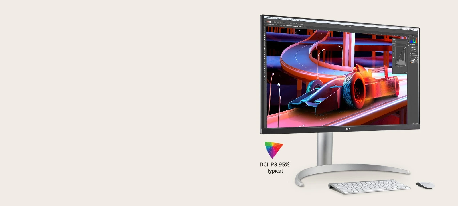 27 colių UHD 4K IPS monitorius su „VESA DisplayHDR™ 400“ (27UP850K-W) aprašymas - Prekės nuotrauka