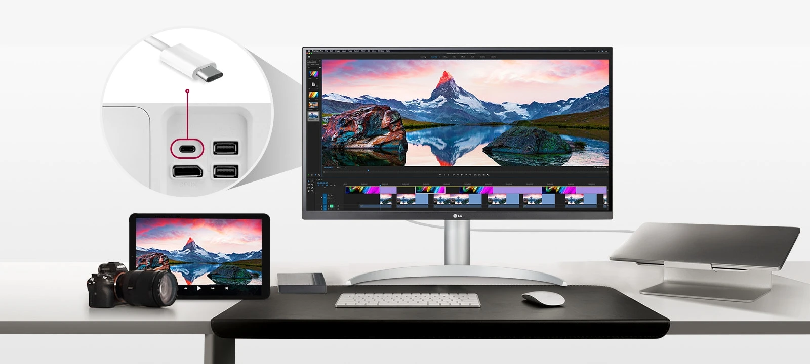 27 colių UHD 4K IPS monitorius su „VESA DisplayHDR™ 400“ (27UP850K-W) aprašymas - Prekės nuotrauka