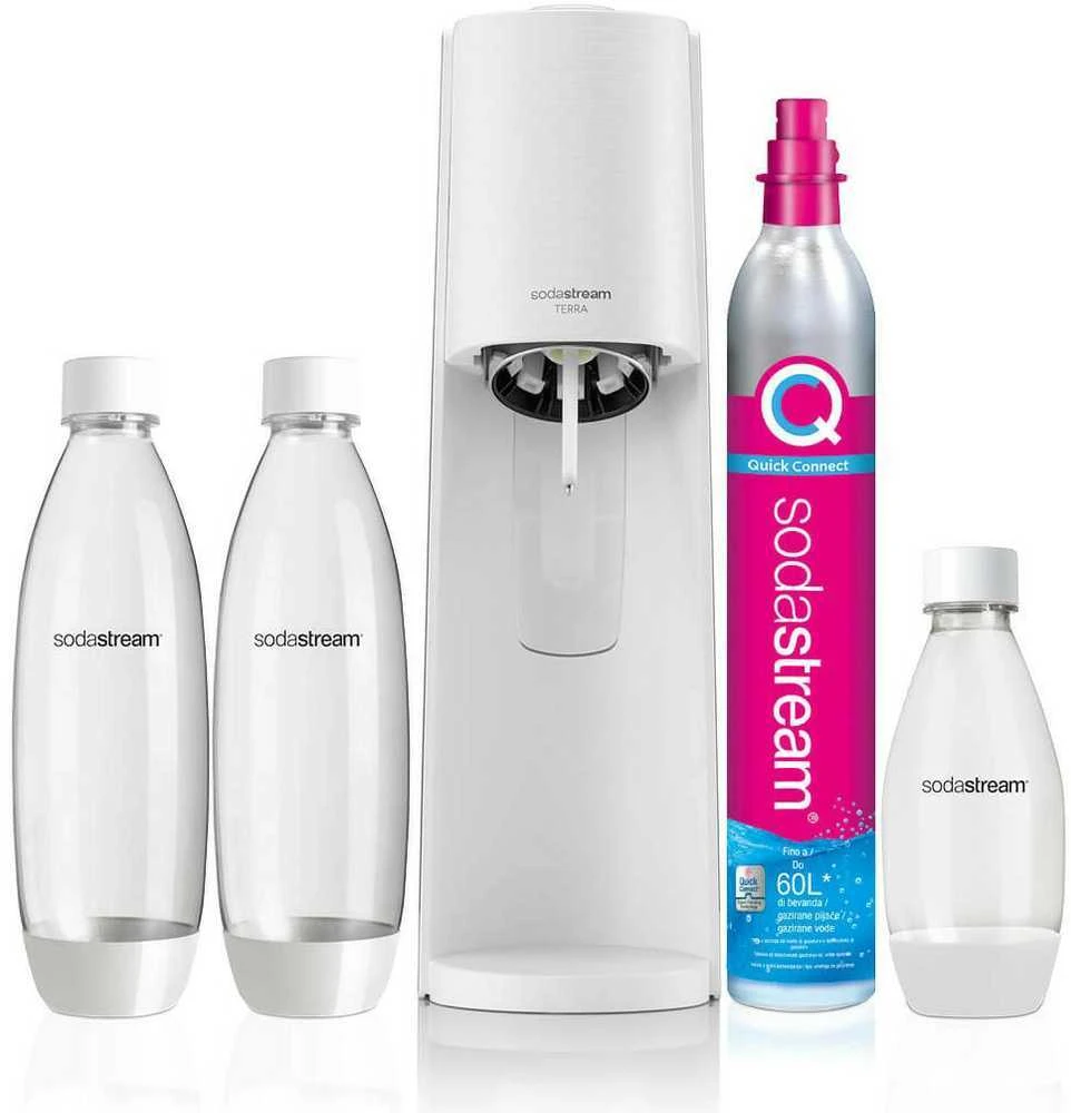 Gazuotų gėrimų gaminimo aparato SodaStream Terra rinkinys, baltas