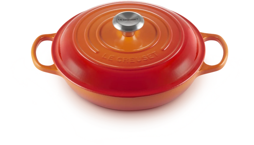 Ketaus puodas Le Creuset Gourmet su dangčiu, negilus, 3,5 l, 30 cm, oranžinis