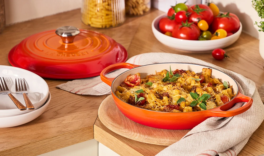 Ketaus puodas Le Creuset Gourmet su dangčiu, negilus, 3,5 l, 30 cm, oranžinis