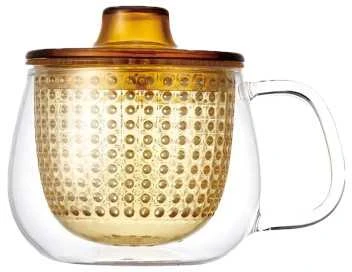 Puodelis su sieteliu ir dangteliu Kinto UNITEA Geltona, 350 ml