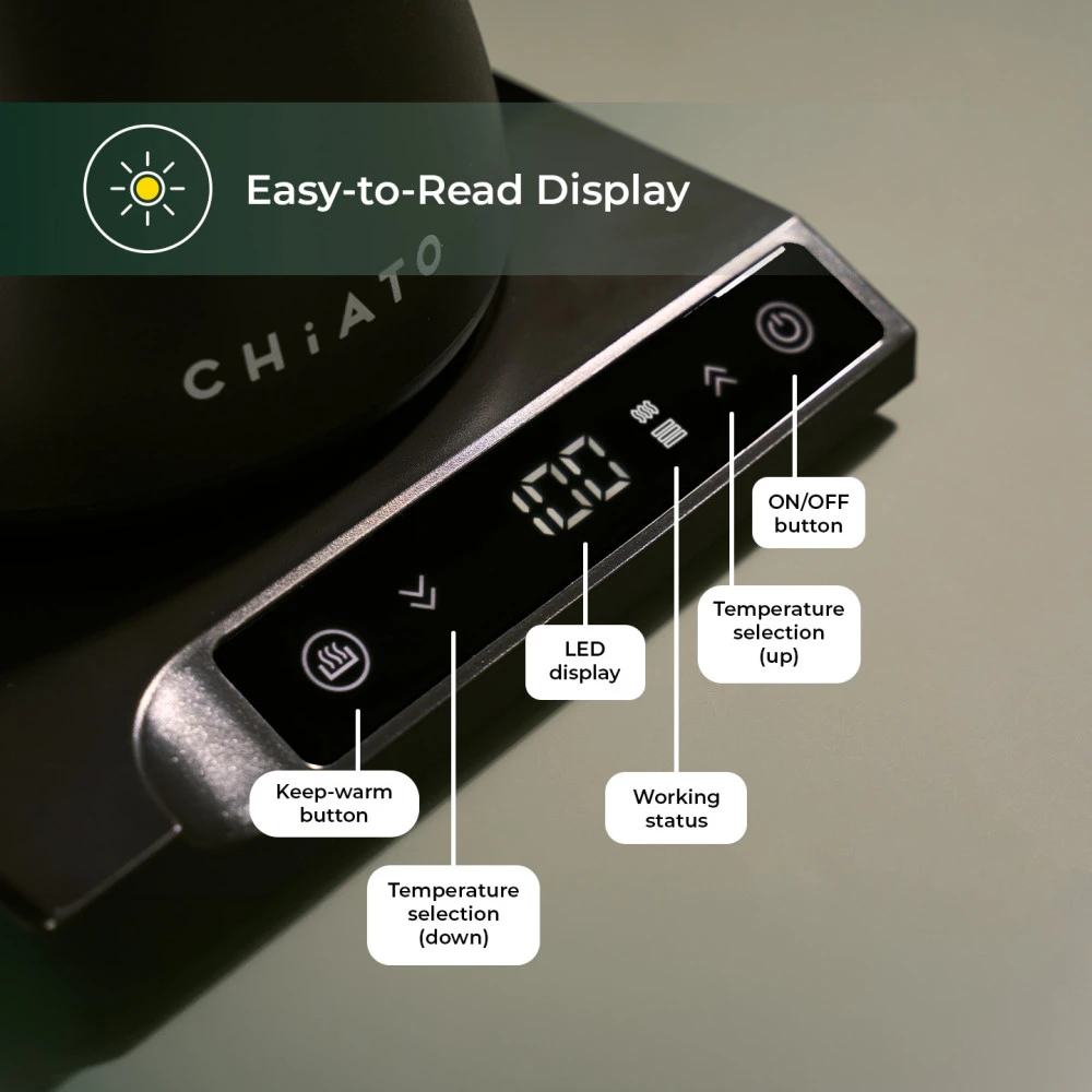 Elektrinis virdulys CHiATO flowPLAY Classic, 0,6 l – juodas