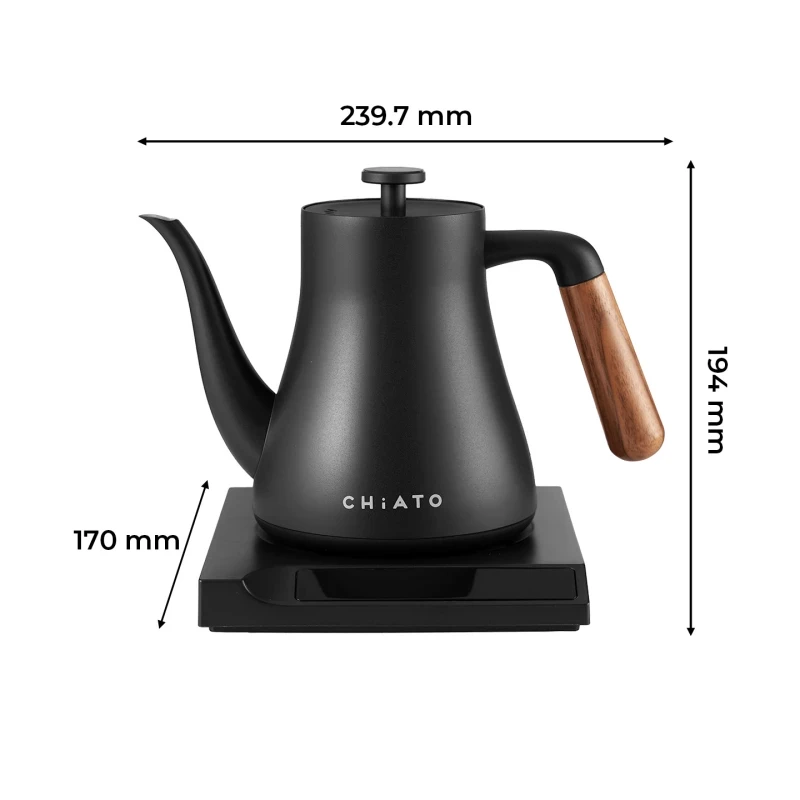 Elektrinis virdulys CHiATO flowPLAY Classic, 0,6 l – juodas
