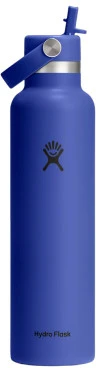 „Hydro Flask“ termosas su standartiniu burnos lankstaus dangteliu ir šiaudeliu „Capri Mėlyna“ termosas, 621 ml