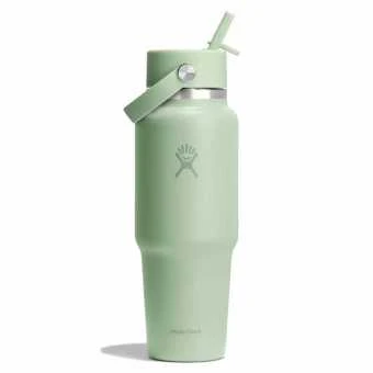 Gertuvė „Hydro Flask“ plataus burnos ir lankstaus šiaudelio dangtelio su alaviju kelioninis buteliukas, 946 ml