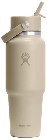 Gertuvė „Hydro Flask“ plataus kamščio, lankstaus dangtelio avižinis buteliukas su šiaudeliu, 946 ml