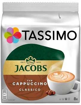 Kavos kapsulės Tassimo Cappuccino Classico (suderinamos su Bosch Tassimo kapsuliniais kavos aparatais), 8+8 vnt.