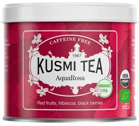Ekologiška vaisių ir žolelių arbata „Kusmi Tea AquaRosa“, 100 g (metalinėje dėžutėje)