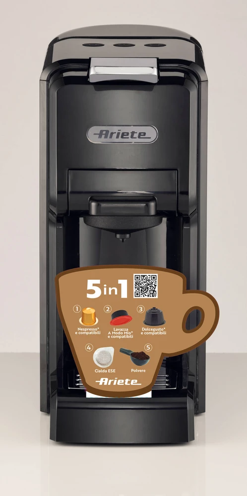1304 Ariete 5-in-1 espresso kavos aparatas su keičiamais moduliais