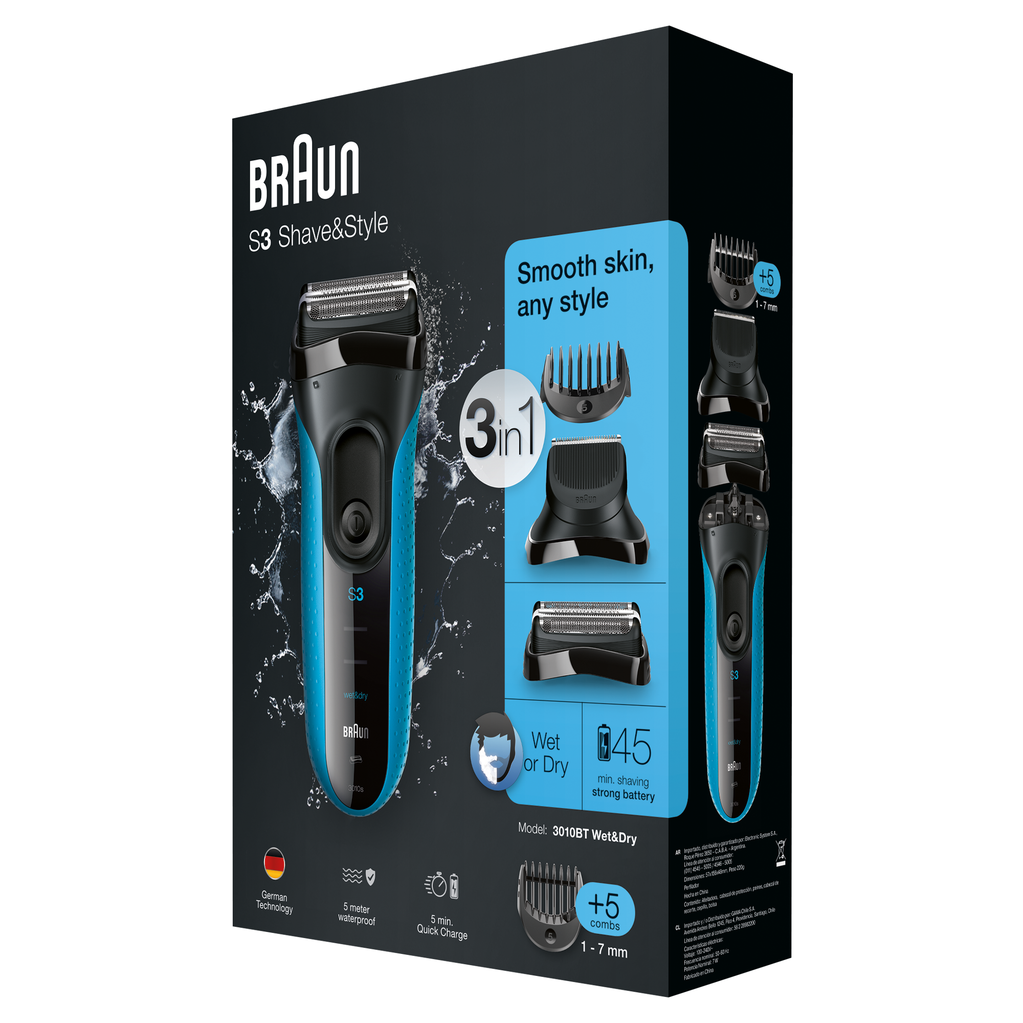 Barzdaskutė Braun Series 3 3010BT 3in1