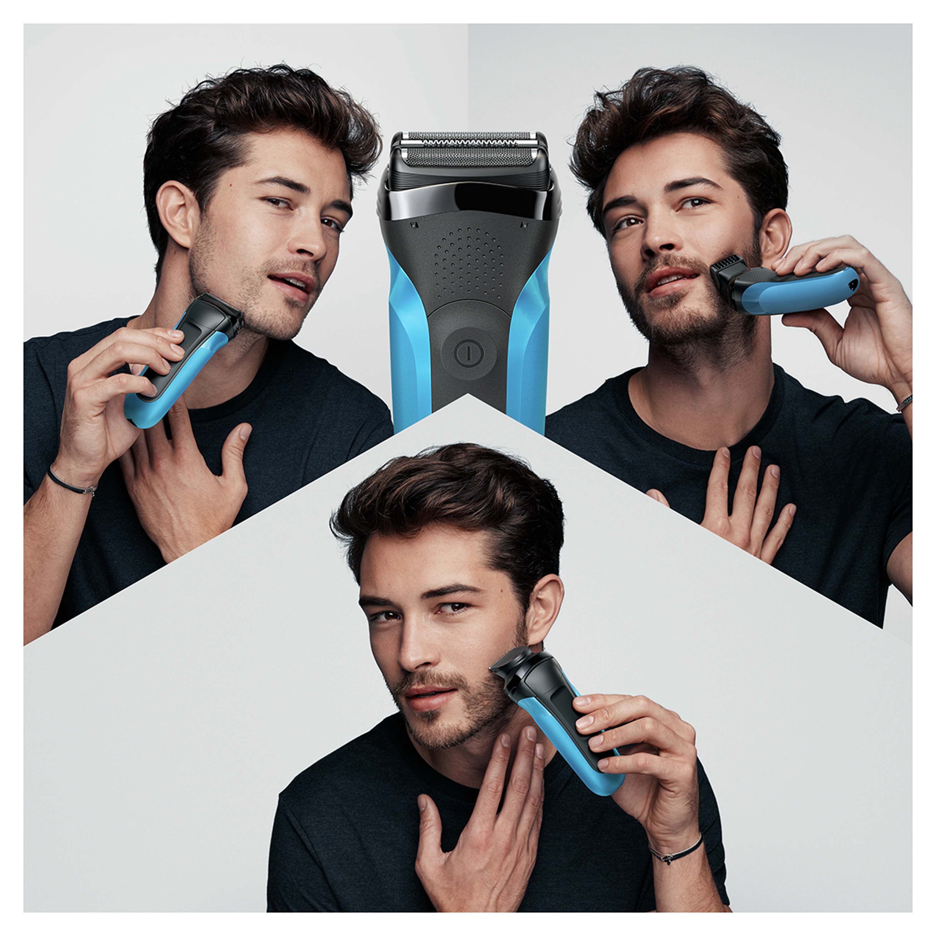 Barzdaskutė Braun Series 3 310BT Skustuvas Apkarpymo mašinėlė Juoda, Mėlyna