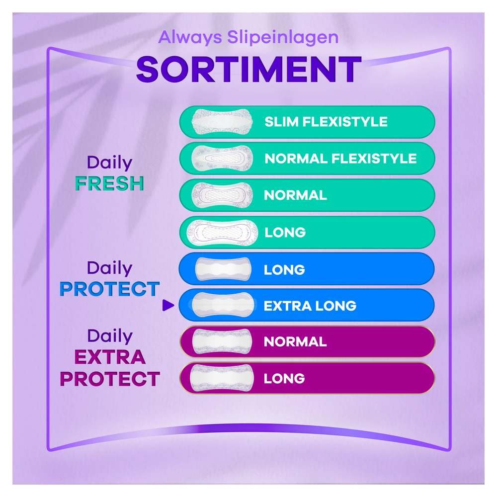 Always Daily Protect Ypač Ilgi Kvapo Užrakinimas Higieniniai Įklotai, 54 vnt.