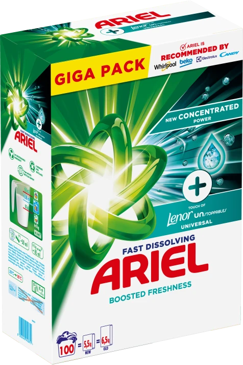 Ariel Skalbimo Milteliai Touch of Lenor, 5.5kg, 100 Skalb