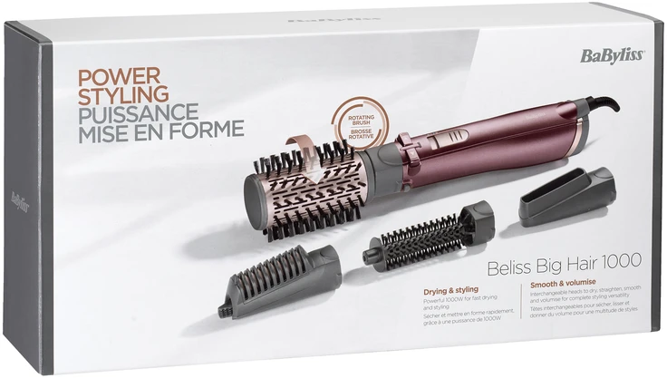 BaByliss Rotacinis plaukų šepetys AS960E, 1000 W, 2.25 m