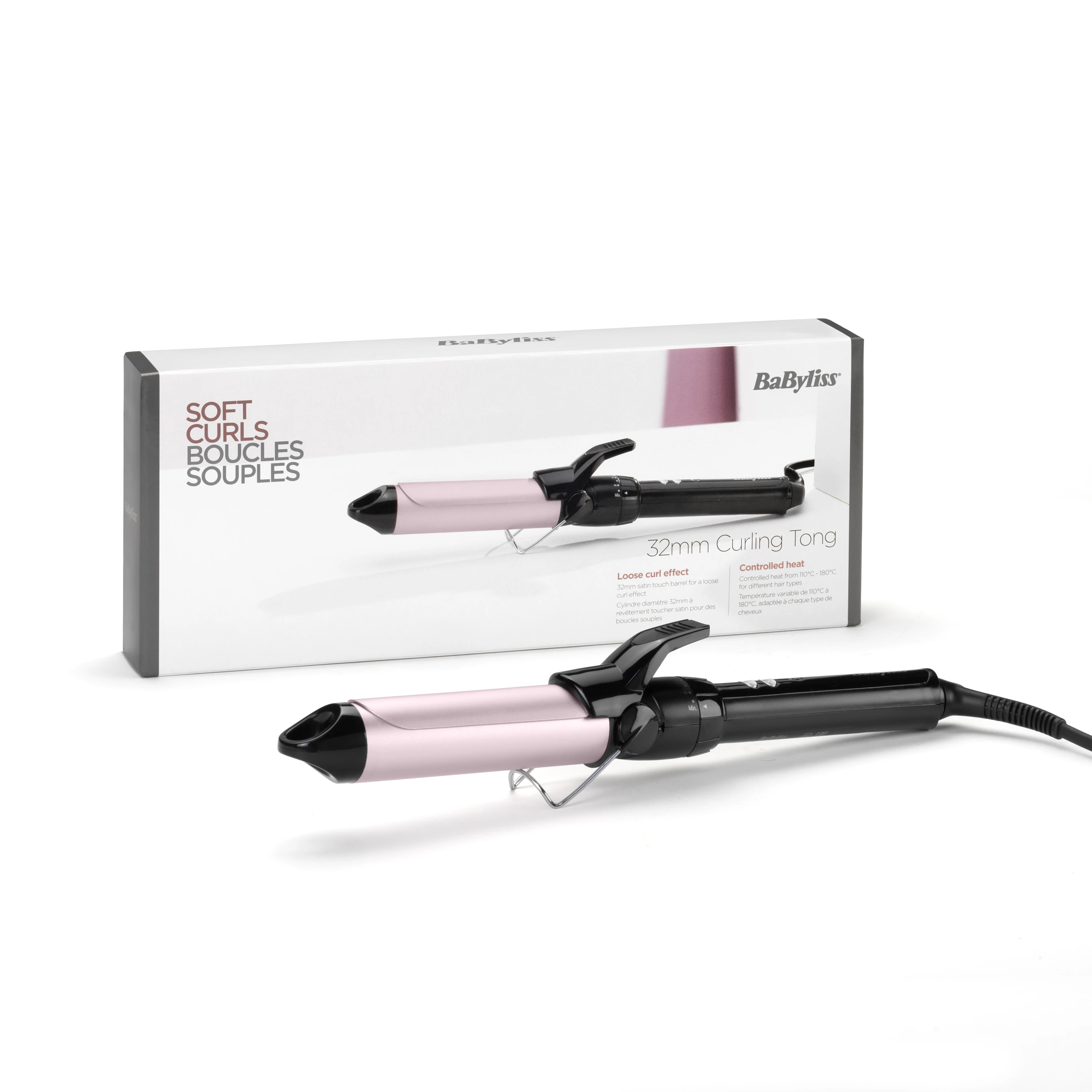 BABYLISS Hair Suktukas C332E Barrel diameter 32 mm, Temperature (min) 150 °C, Temperature (max) 180 °C, Number of heating levels 10, Ekranas No, 95 W, Juodas