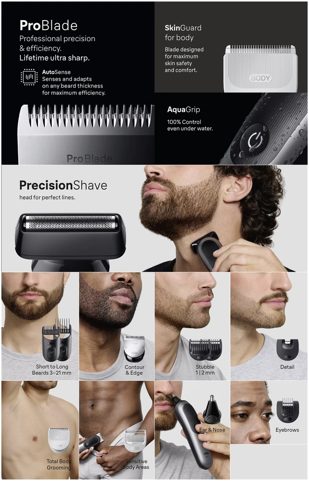 AIO7560 Braun Kirpimo Rinkinys Viskas Viename 13in1