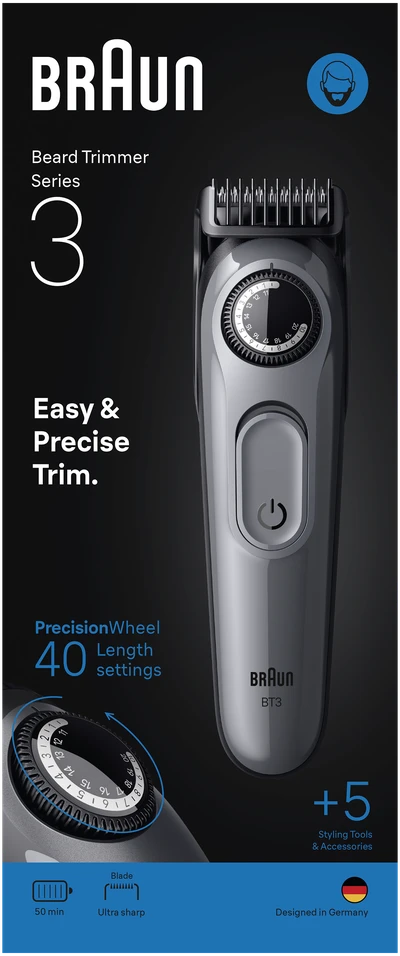 Braun BT3560 barzdakirpės pakuotės pristatymas