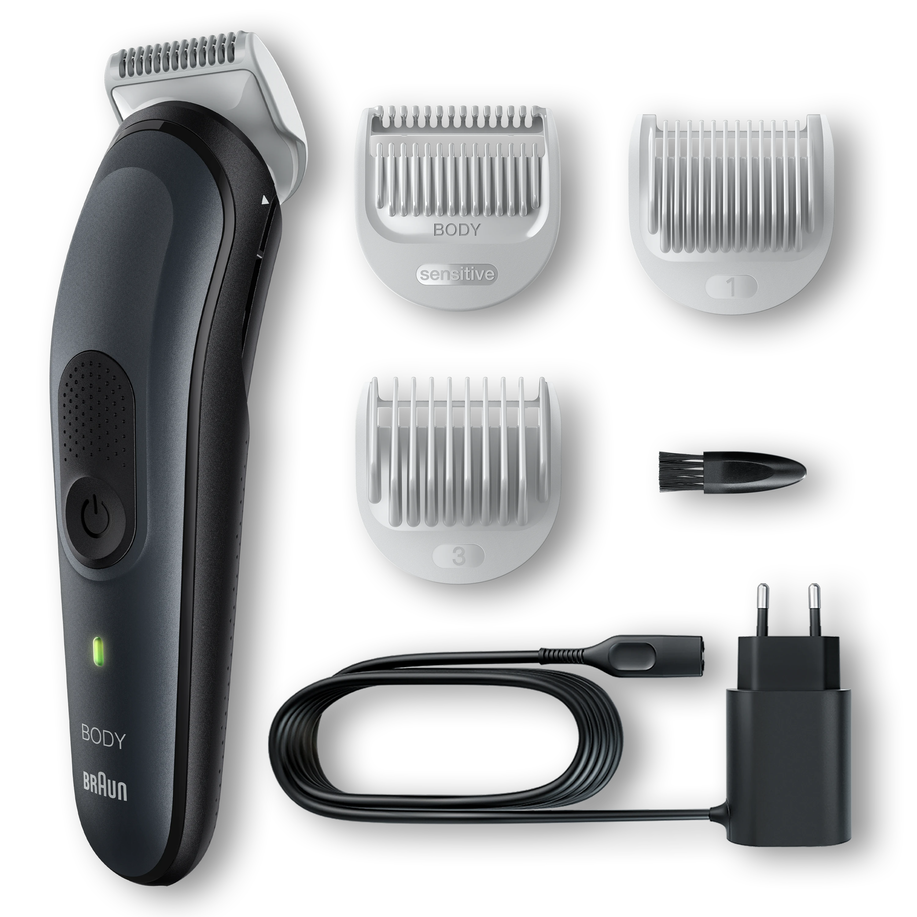 Braun | Body Groomer | BG3340 | Cordless and corded | Juodas/Pilkas