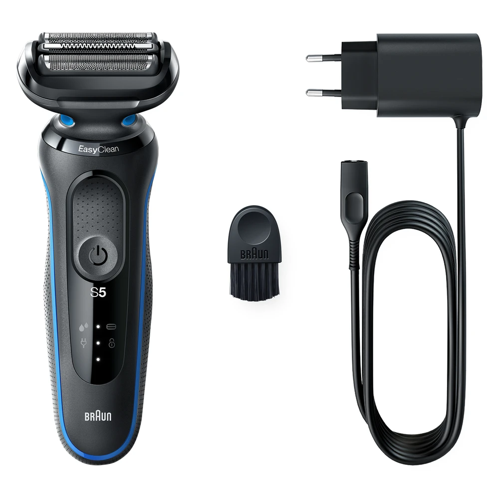 Braun | Shaver | 51-B1000s | Operating time (max) 50 min | Wet & Dry | Juodas/Mėlyna