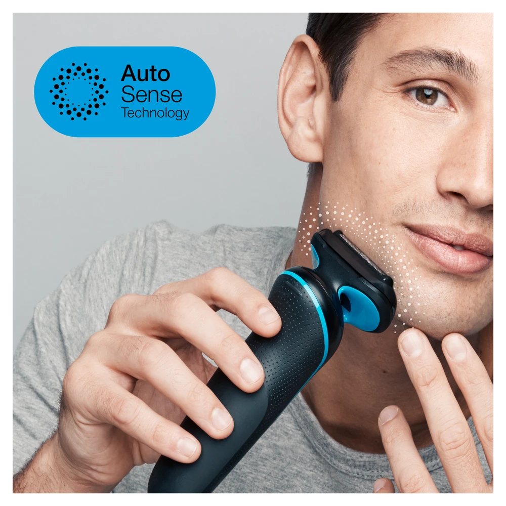 Braun | Shaver | 51-B1000s | Operating time (max) 50 min | Wet & Dry | Juodas/Mėlyna