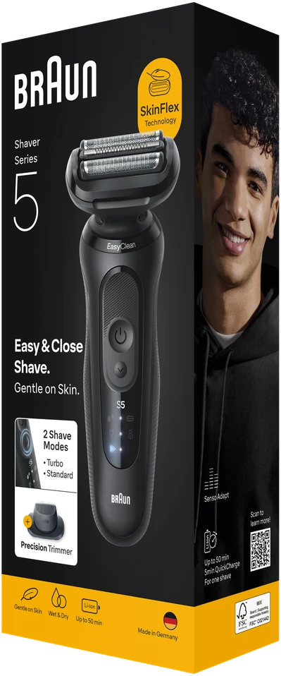 Barzdaskutė Braun Series 5 52-N1200S, li-ion, juoda