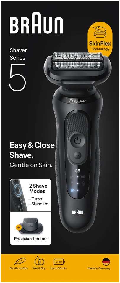 Barzdaskutė Braun Series 5 52-N1200S, li-ion, juoda