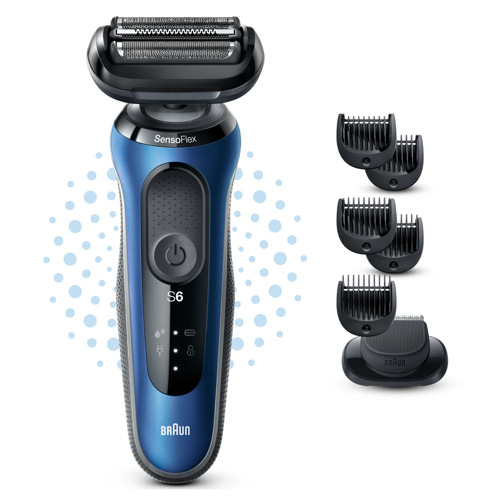 Braun | Shaver | 61-B1500s | Operating time (max) 50 min | Wet & Dry | Mėlyna/Juodas