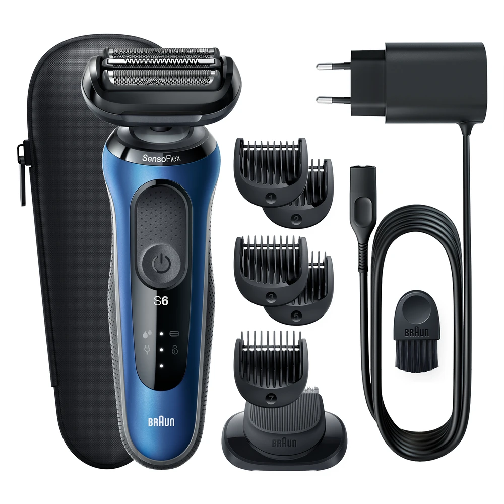 Braun | Shaver | 61-B1500s | Operating time (max) 50 min | Wet & Dry | Mėlyna/Juodas