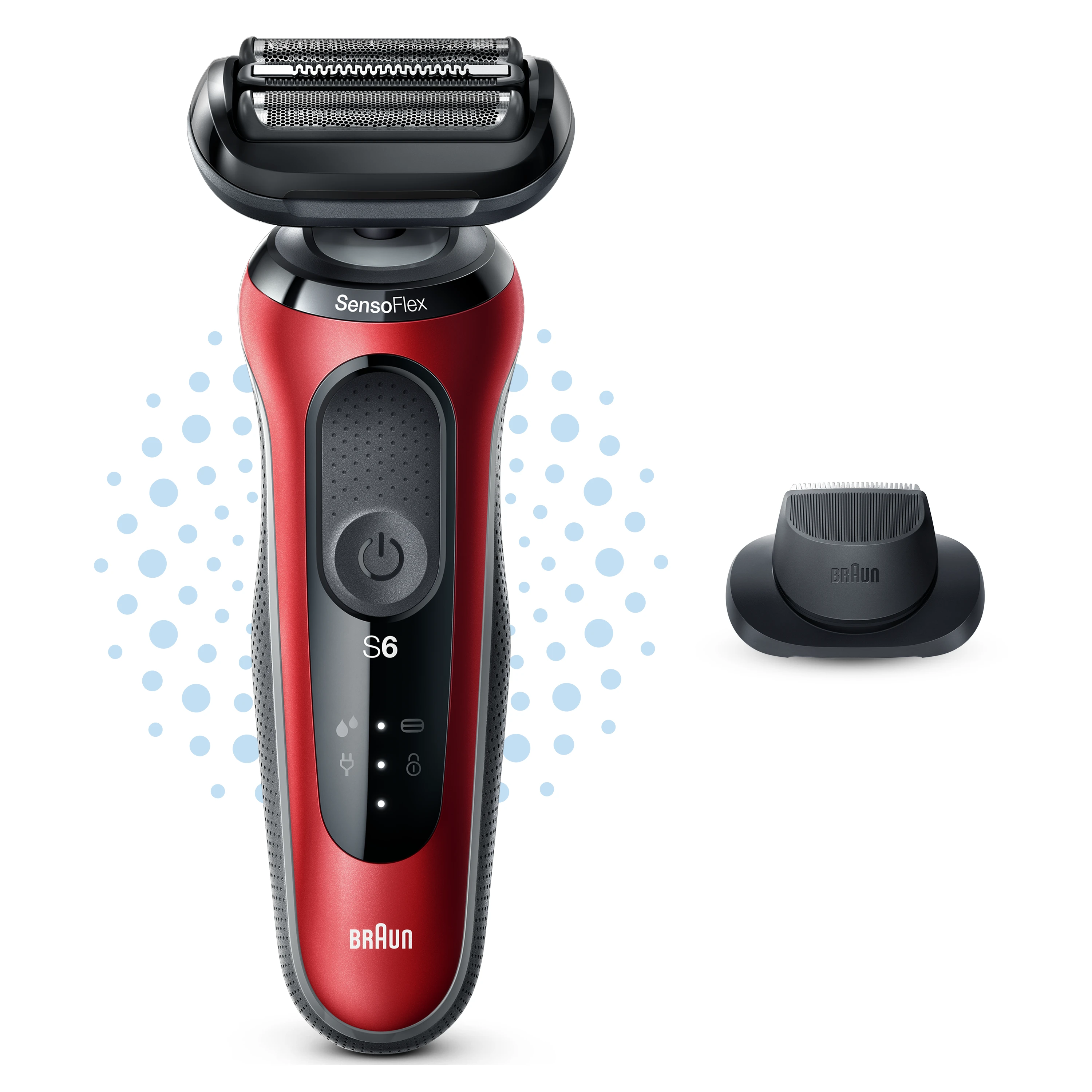 Braun | Shaver | 61-R1200s | Operating time (max) 50 min | Wet & Dry | Raudona/Juodas