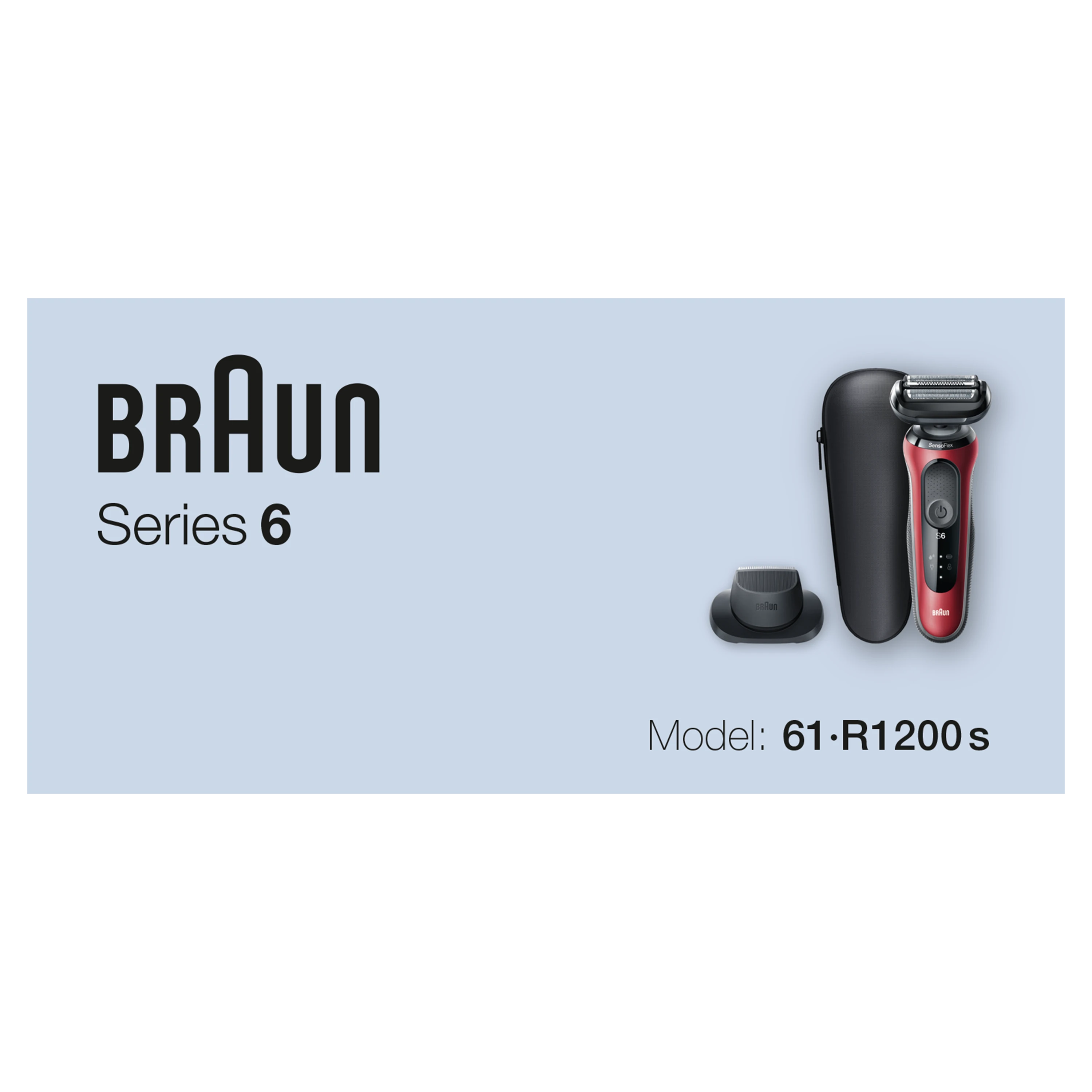Braun | Shaver | 61-R1200s | Operating time (max) 50 min | Wet & Dry | Raudona/Juodas