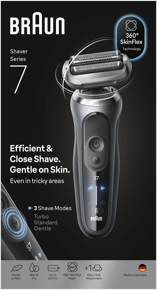 Braun 72-G1200s barzdaskutė Series 7 pilkas