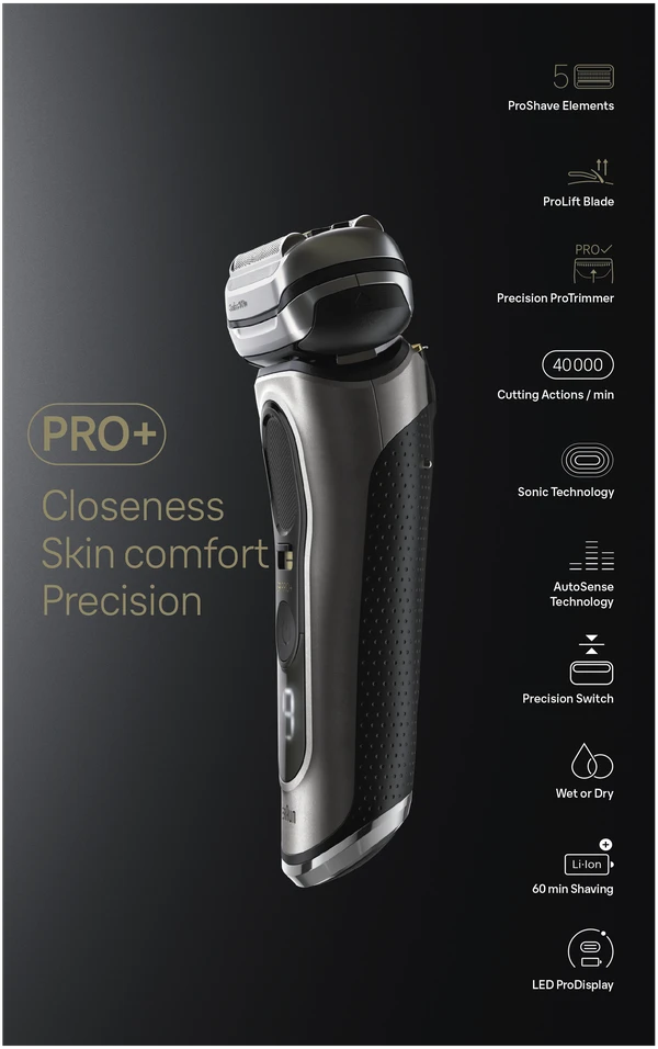Barzdaskutė Braun Series 9 PRO+, Wet & Dry, 9565cc