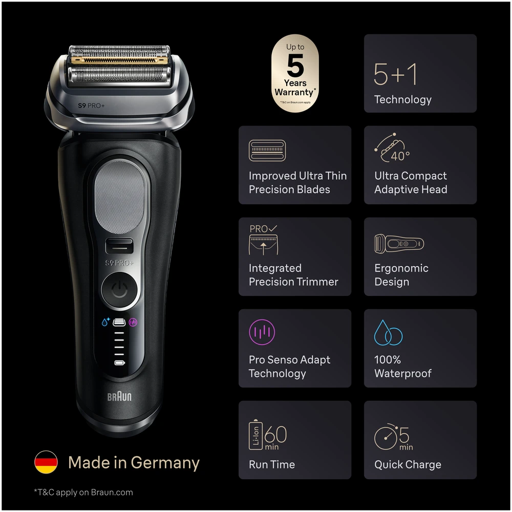 Braun 9600S Barzdaskutė Series 9 PRO+ juodas