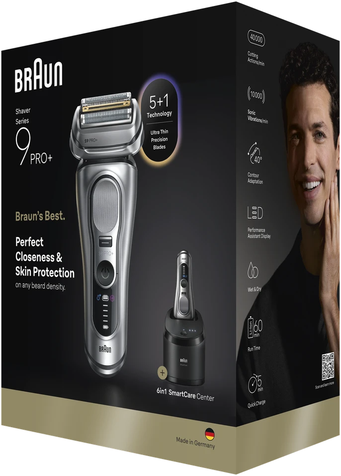 Braun 9667CC Barzdaskutė Series 9 PRO+ Clean&Charge / sidabrinis