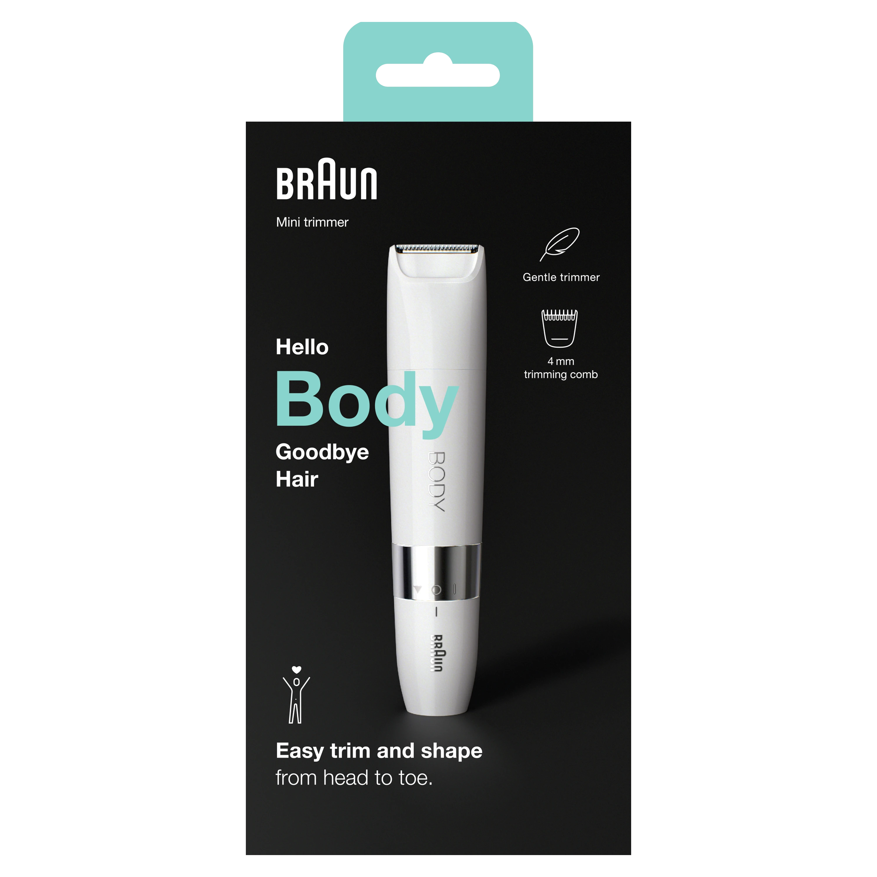 Braun BS1000 kompaktiškas kūno plaukų trimeris BODY