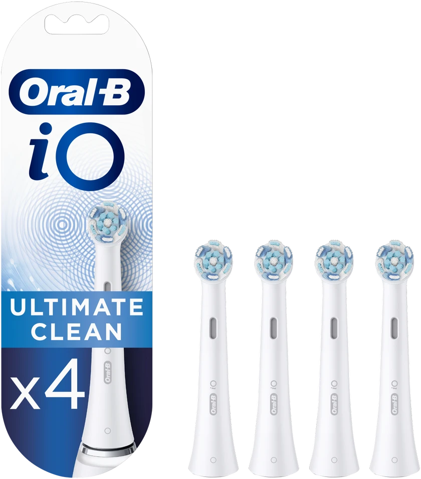 BRAUN iO RB CWF-4 Ultimate Clean Baltas 4ct antgaliai dantų šepetėliui