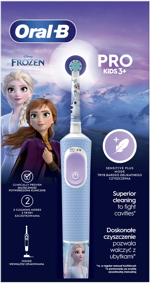Braun D103.413.2K Vitality PRO Kids Elektrinis Dantų Šepetėlis 3+ Frozen