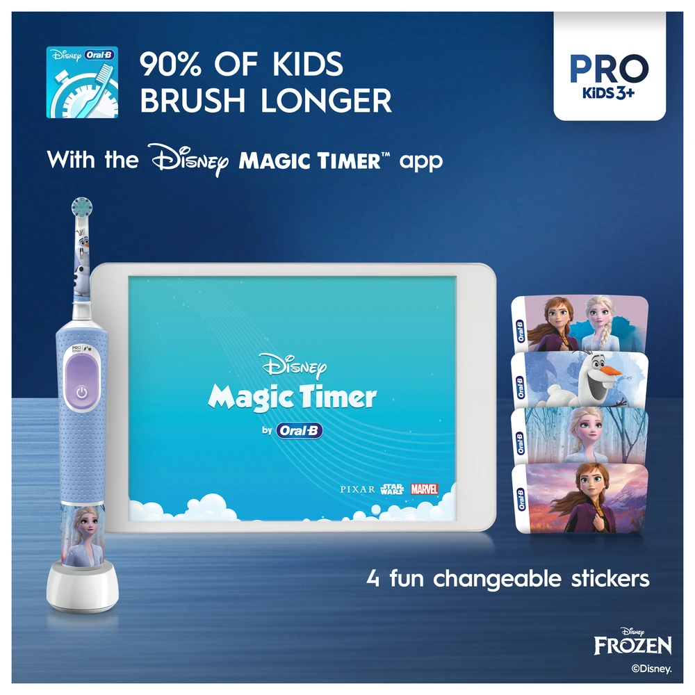 Braun D103.413.2K Vitality PRO Kids Elektrinis Dantų Šepetėlis 3+ Frozen