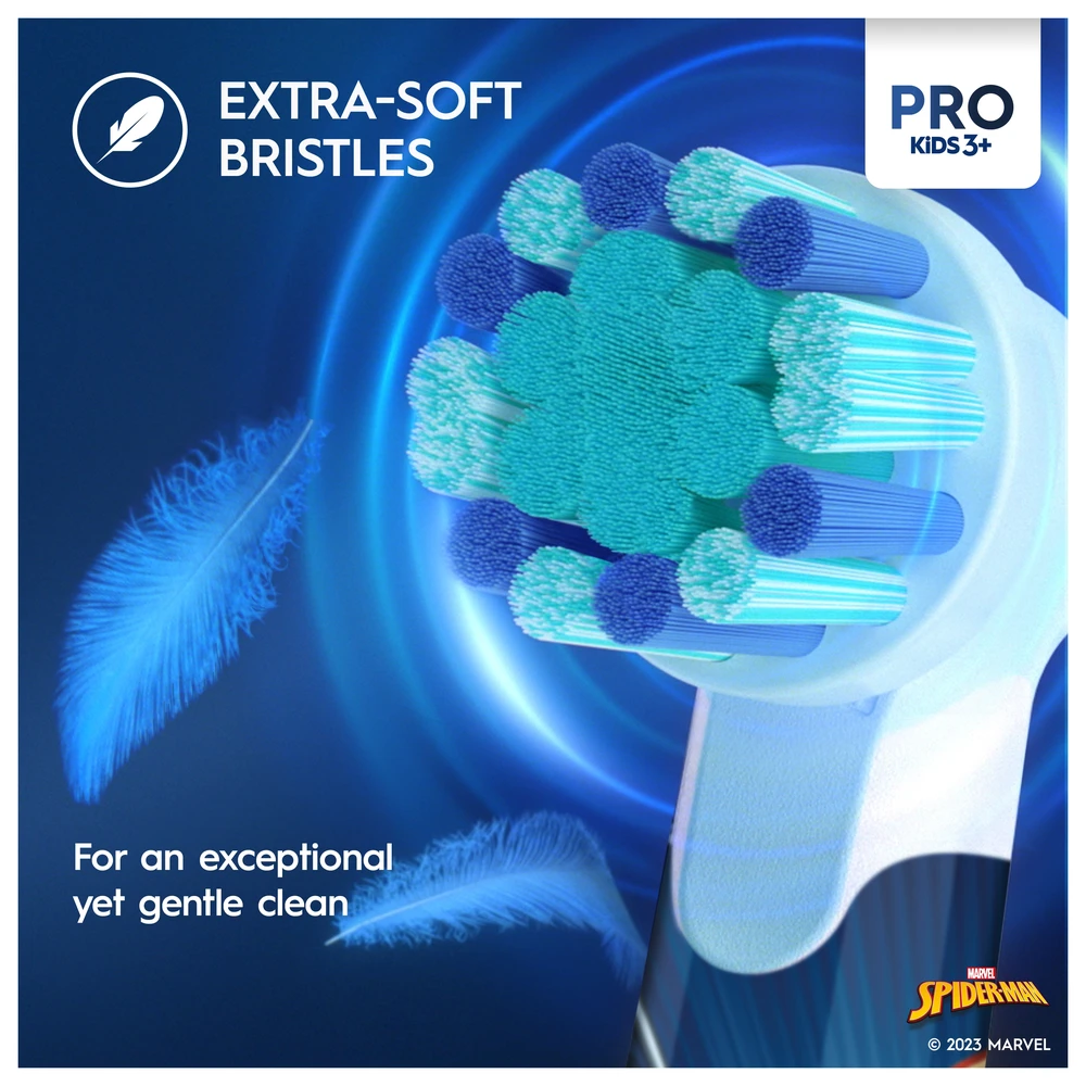 Elektrinis dantų šepetėlis Braun D103.413.2KX Vitality PRO Kids 3+ Spiderman + kelioninis dėklas