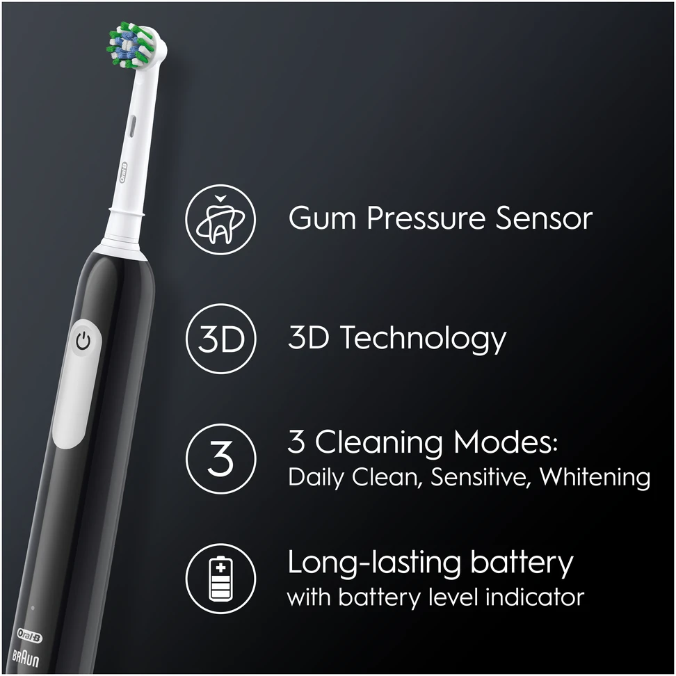 BRAUN D305.513.3 Pro Series 1 juod. Cross Action dantų šepetėlis
