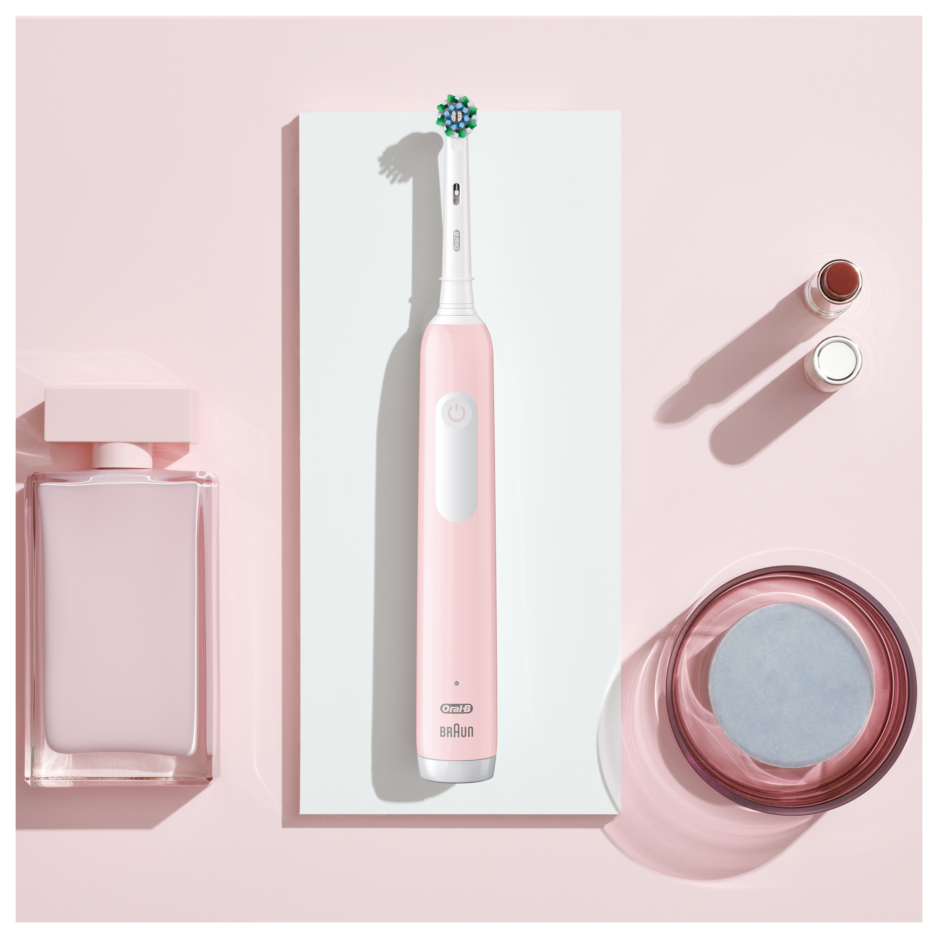 Oral-B Braun D305.513.3 Pro Series 1 Elektrinis Dantų Šepetėlis Rožinė Cross Action